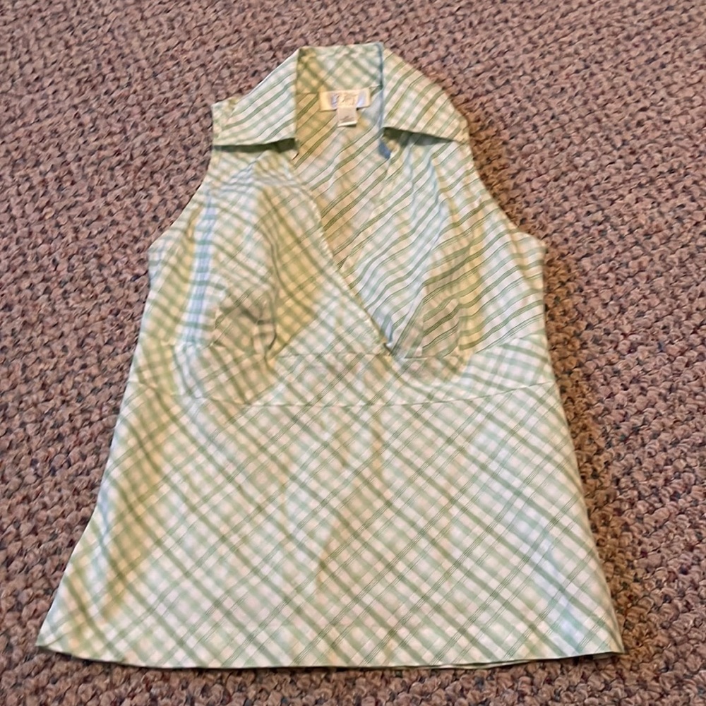 Plaid collar tank top